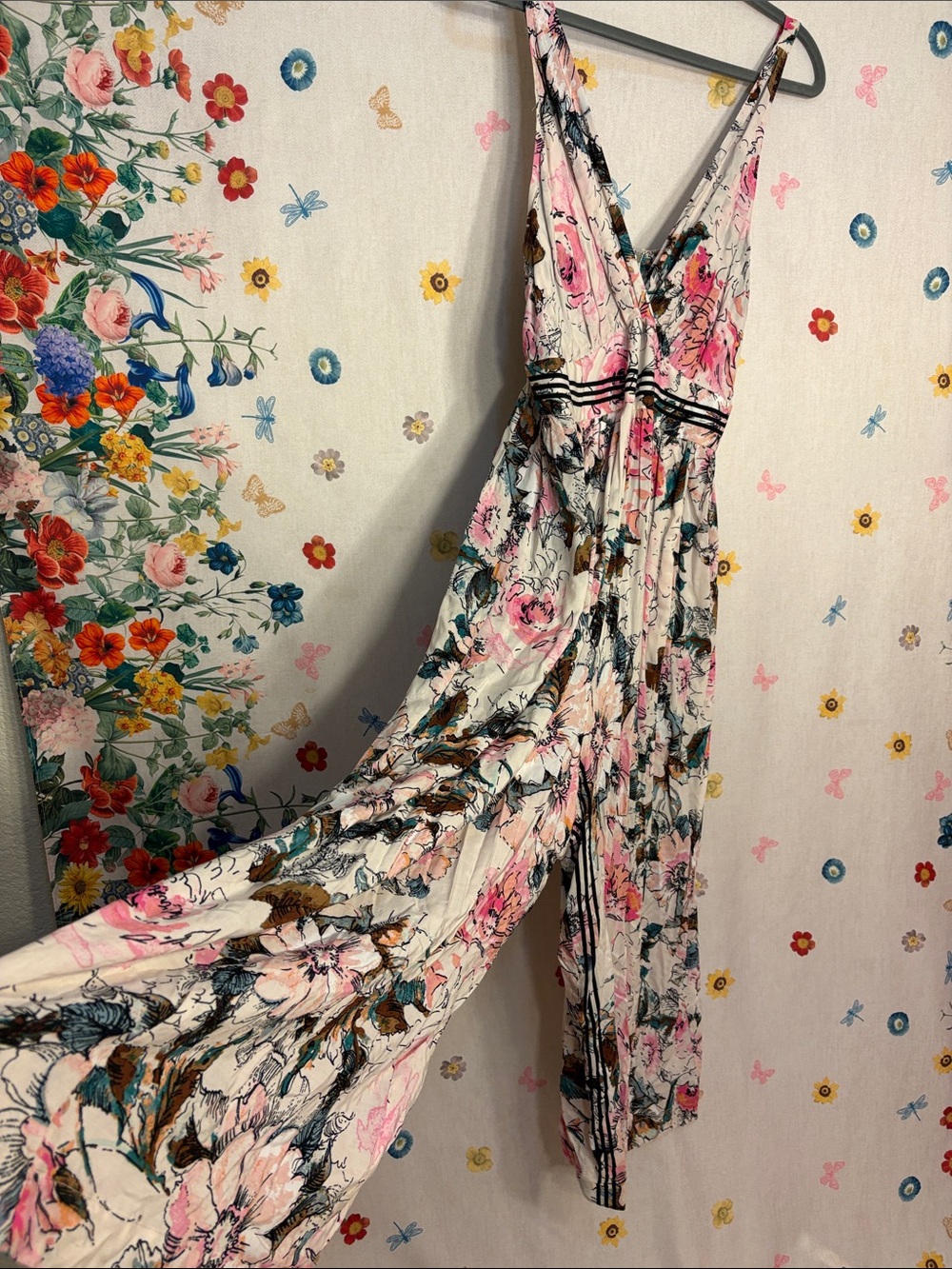 Tracy Reese - Floral Print Dress in Pink, Teal & Black Size 14 - Picture 3 of 11